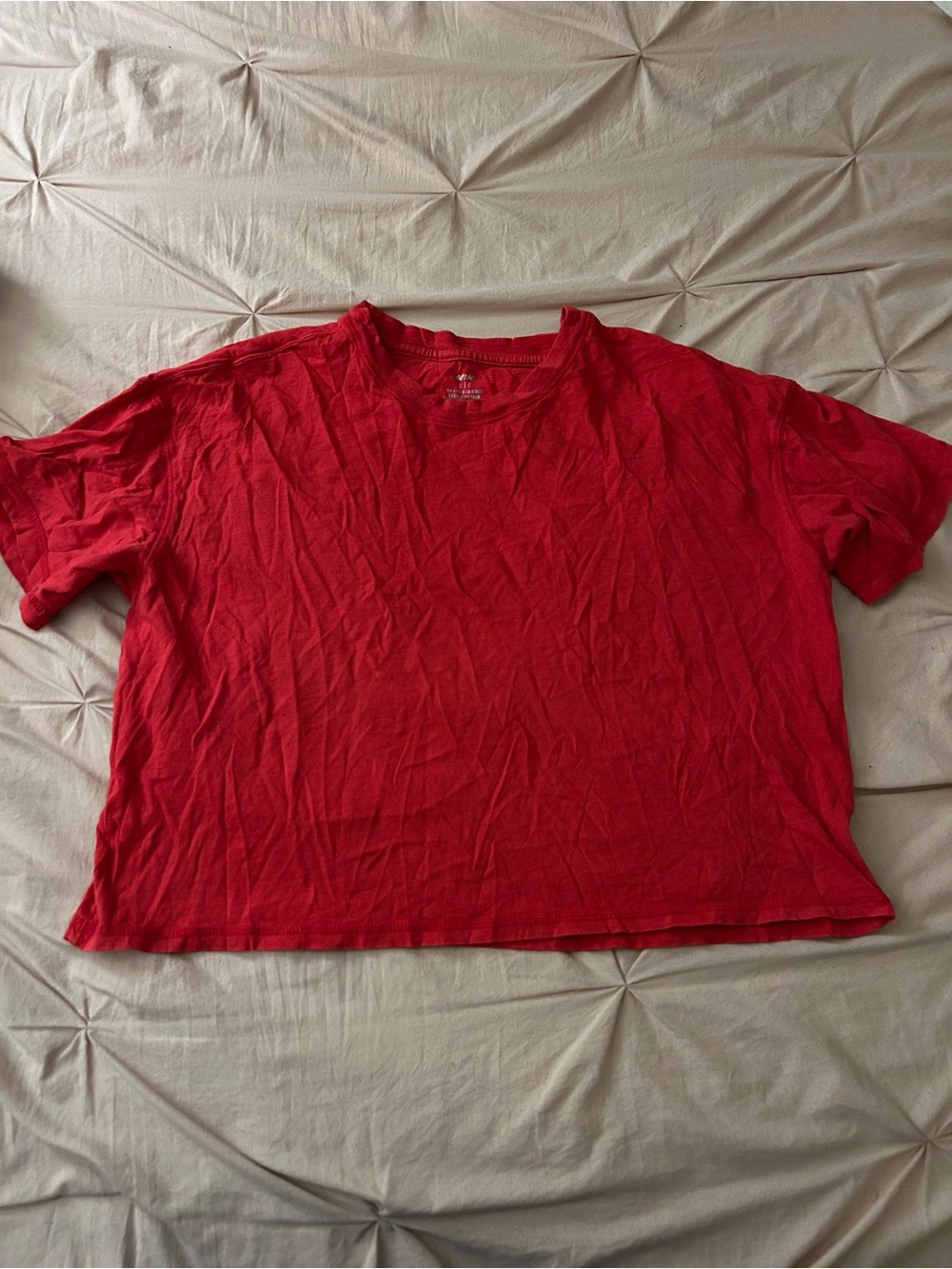 aerie I’m on the List Red Short Sleeve Cropped Crewneck Tee